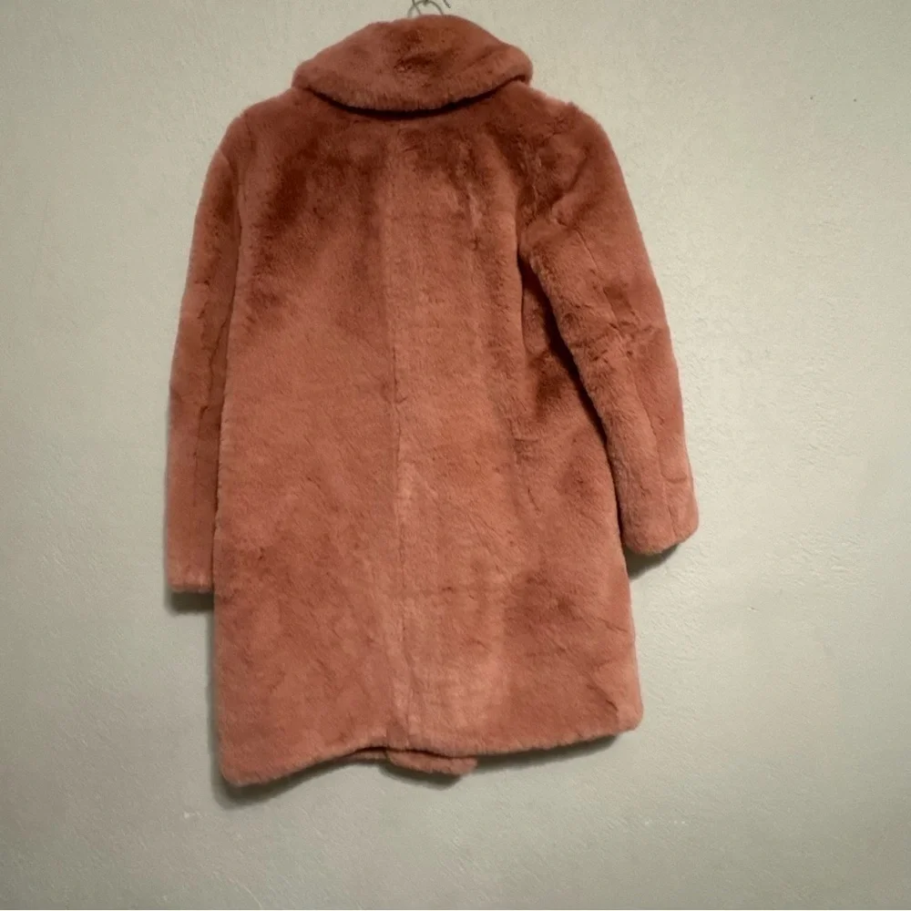 J. Crew Rose Pink Fur Teddy Coat